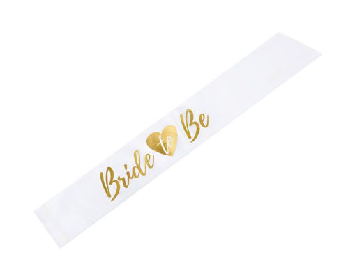 Picture of SASH BRIDE TO BE WHITE 75CM